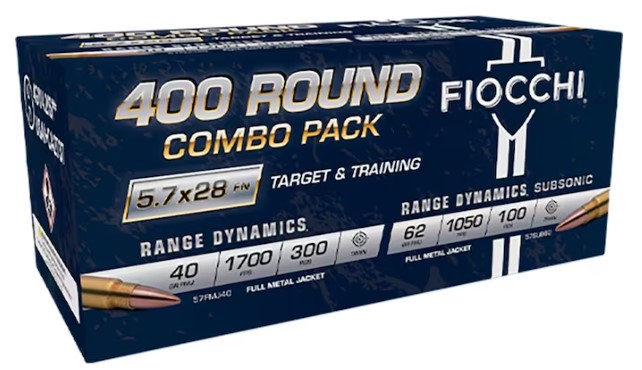 FIOCCHI 5.7X28 COMBO PACK 2 BOX 57SUB62 (50RDS PER) AND 2 BOX 57FMJ40 (150RDS PER) 57SUB62 - Win Repeating Arms Promotion